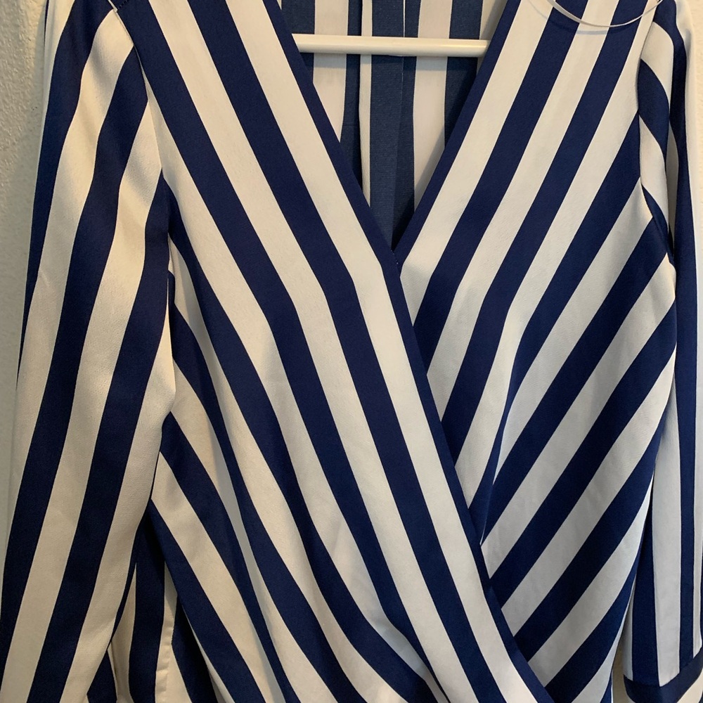 Apt. 9 Blue and White Striped Top